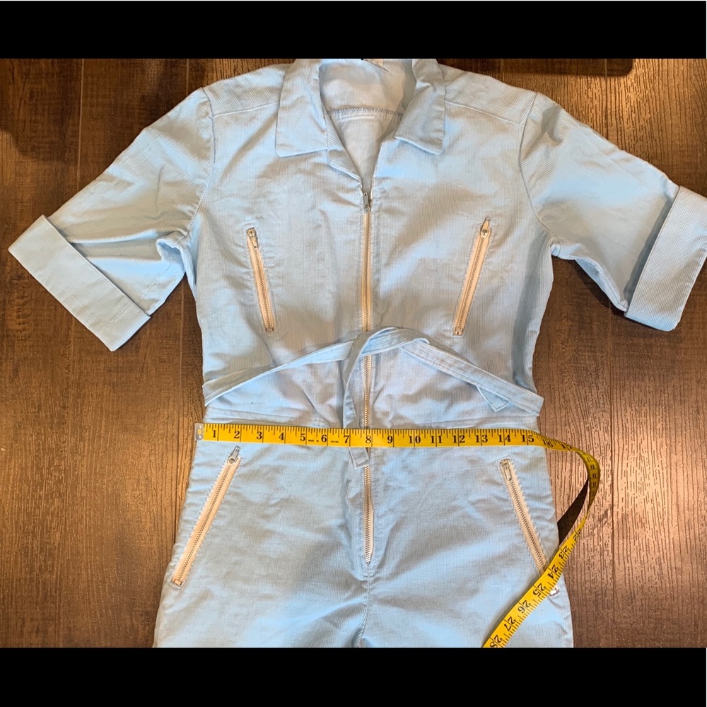 Vintage 1970’s Powder Blue Corduroy Jumpsuit - Picture 6 of 16